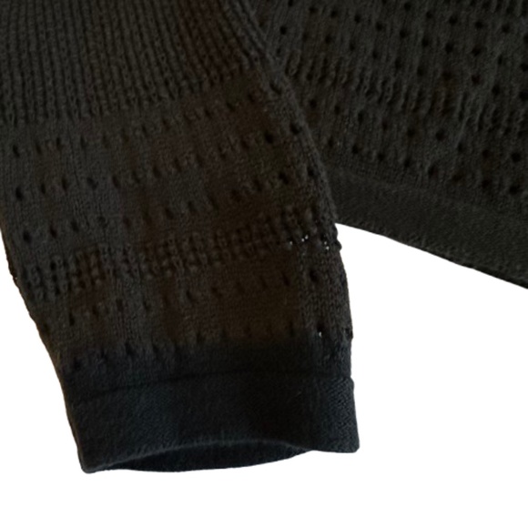 Mossimo Women's XS Black Knit Cropped Zip Up Long Sleeves Sweater Cardigan Top - Picture 9 of 16